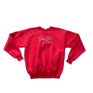 Vintage Ohio State Buckeyes Red Crewneck Hanes Sweatshirt Size Large